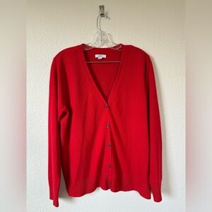Croft & Barrow Red Button Front Cardigan Sweater Size Large Classic Knit